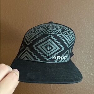 Ariat Black and grey Aztec western country Logo Cap